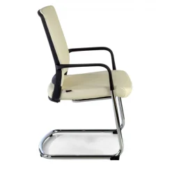 Sedia Ospiti Ufficio Bali, schienale ergonomico similpelle