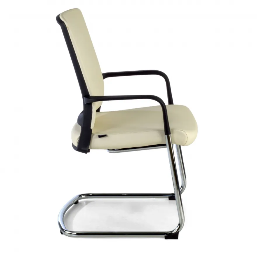 Sedia Ospiti Ufficio Bali, schienale ergonomico similpelle