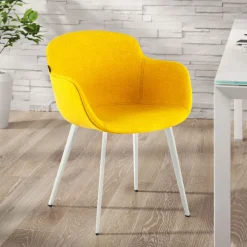 Sedia Ospiti Ufficio Laure, Gambe nere, Struttura in metallo, Imbottita
