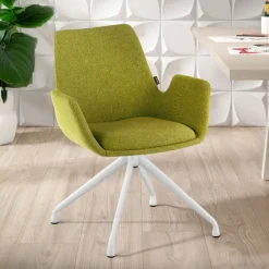 Sedia per Riunioni Glamm, imbottitura generosa, gambe in nero grafite