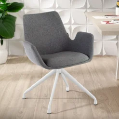 Sedia per Riunioni Glamm, imbottitura generosa, gambe in nero grafite