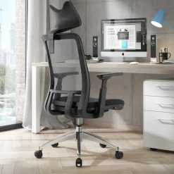 Sedia per ufficio ergonomica Shifter, con poggiatesta, rete