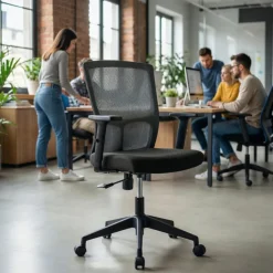 Sedia per Ufficio Pivot, braccioli regolabili, rete