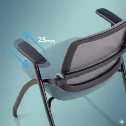 Sedia pieghevole Smart con schienale in rete, impilabile