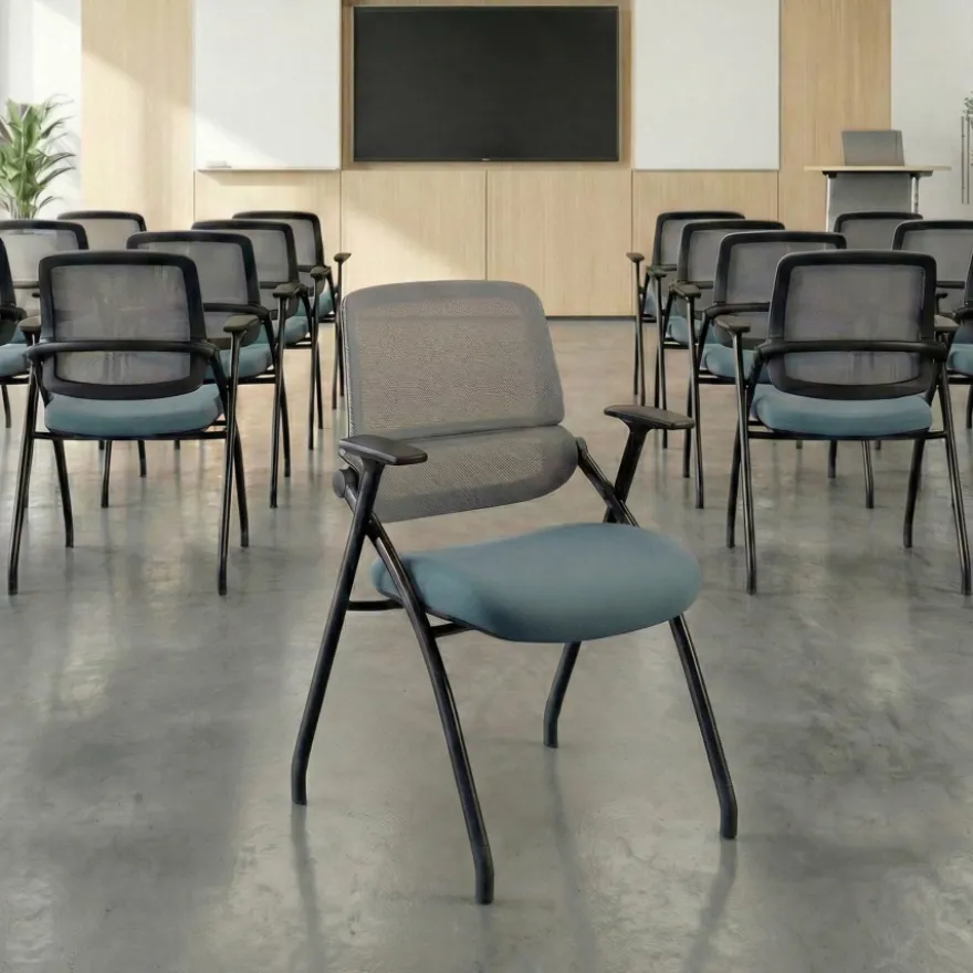 Sedia pieghevole Smart con schienale in rete, impilabile