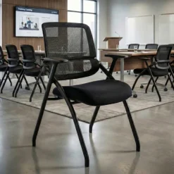 Sedia pieghevole Smart con schienale in rete, impilabile