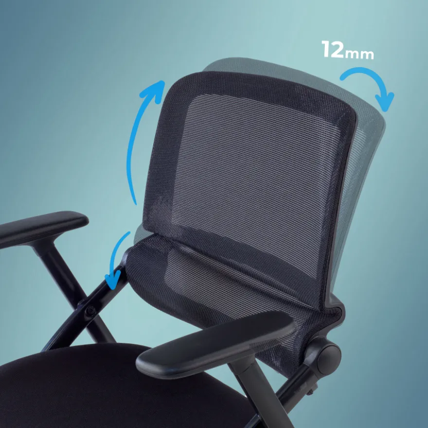 Sedia pieghevole Smart con schienale in rete, impilabile