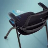 Sedia pieghevole Smart con schienale in rete, impilabile e con ruote
