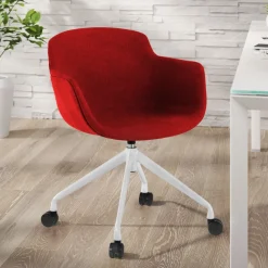 Sedia Riunione Laure, Girevole con ruote, Imbottita
