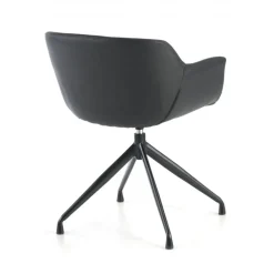 Sedia Riunione Ores, base piramidale, ottime finiture, ecopelle