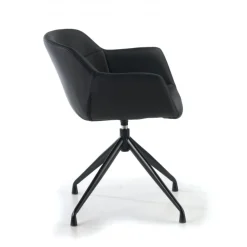 Sedia Riunione Ores, base piramidale, ottime finiture, ecopelle