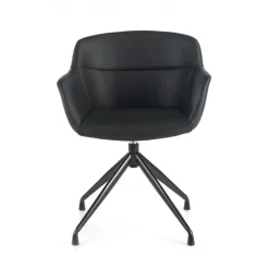 Sedia Riunione Ores, base piramidale, ottime finiture, ecopelle