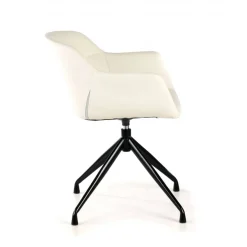 Sedia Riunione Ores, base piramidale, ottime finiture, ecopelle