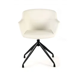 Sedia Riunione Ores, base piramidale, ottime finiture, ecopelle