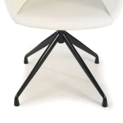 Sedia Riunione Ores, base piramidale, ottime finiture, ecopelle