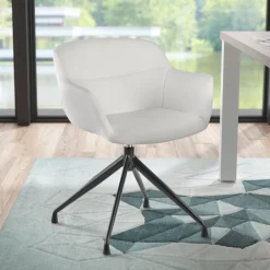 Sedia Riunione Ores, base piramidale, ottime finiture, ecopelle