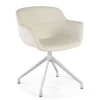 Sedia Riunione Ores, base piramidale, ottime finiture, ecopelle
