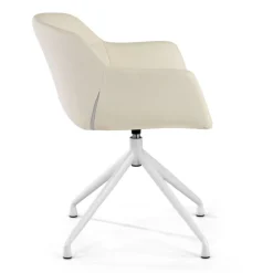 Sedia Riunione Ores, base piramidale, ottime finiture, ecopelle