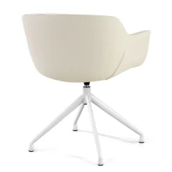 Sedia Riunione Ores, base piramidale, ottime finiture, ecopelle
