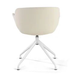 Sedia Riunione Ores, base piramidale, ottime finiture, ecopelle