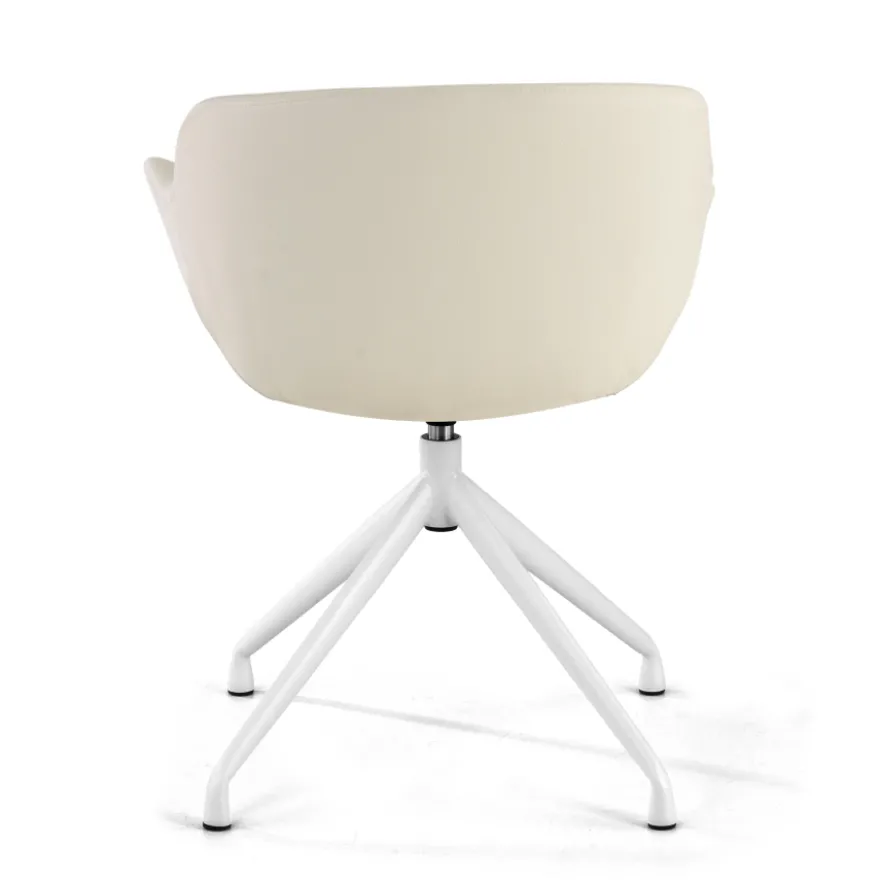 Sedia Riunione Ores, base piramidale, ottime finiture, ecopelle