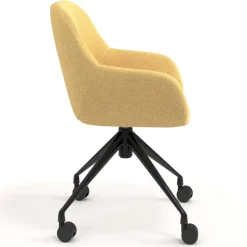 Sedia riunioni con ruote Greta, base in alluminio