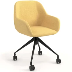 Sedia riunioni con ruote Greta, base in alluminio