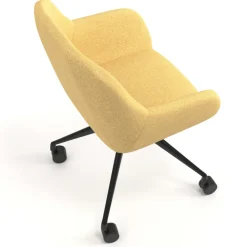 Sedia riunioni con ruote Greta, base in alluminio