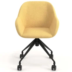 Sedia riunioni con ruote Greta, base in alluminio