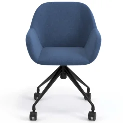 Sedia riunioni con ruote Greta, base in alluminio