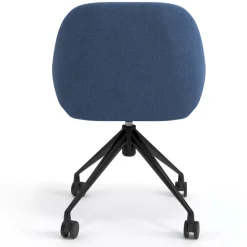 Sedia riunioni con ruote Greta, base in alluminio