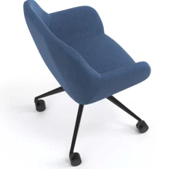 Sedia riunioni con ruote Greta, base in alluminio