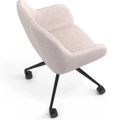 Sedia riunioni con ruote Greta, base in alluminio