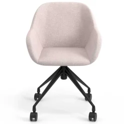 Sedia riunioni con ruote Greta, base in alluminio