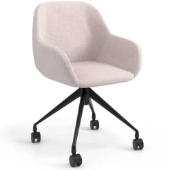 Sedia riunioni con ruote Greta, base in alluminio