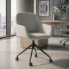 Sedia riunioni con ruote Greta, base in alluminio