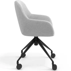 Sedia riunioni con ruote Greta, base in alluminio
