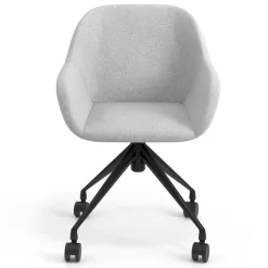 Sedia riunioni con ruote Greta, base in alluminio