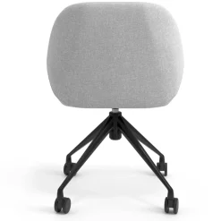 Sedia riunioni con ruote Greta, base in alluminio