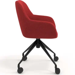 Sedia riunioni con ruote Greta, base in alluminio