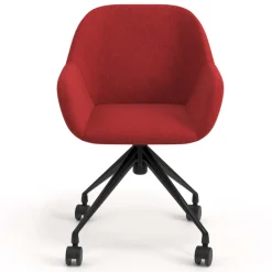 Sedia riunioni con ruote Greta, base in alluminio