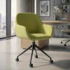 Sedia riunioni con ruote Greta, base in alluminio