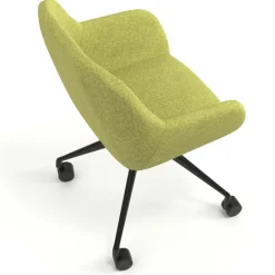 Sedia riunioni con ruote Greta, base in alluminio