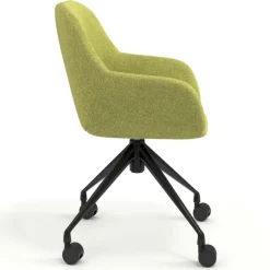 Sedia riunioni con ruote Greta, base in alluminio