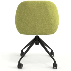 Sedia riunioni con ruote Greta, base in alluminio