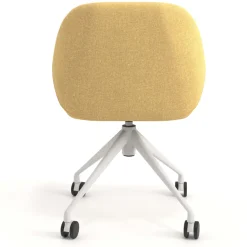 Sedia riunioni con ruote Greta, base in alluminio