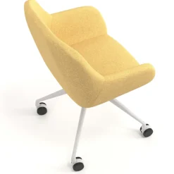 Sedia riunioni con ruote Greta, base in alluminio