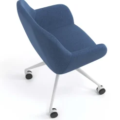 Sedia riunioni con ruote Greta, base in alluminio