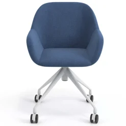 Sedia riunioni con ruote Greta, base in alluminio