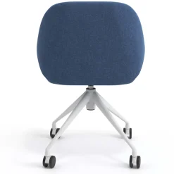 Sedia riunioni con ruote Greta, base in alluminio